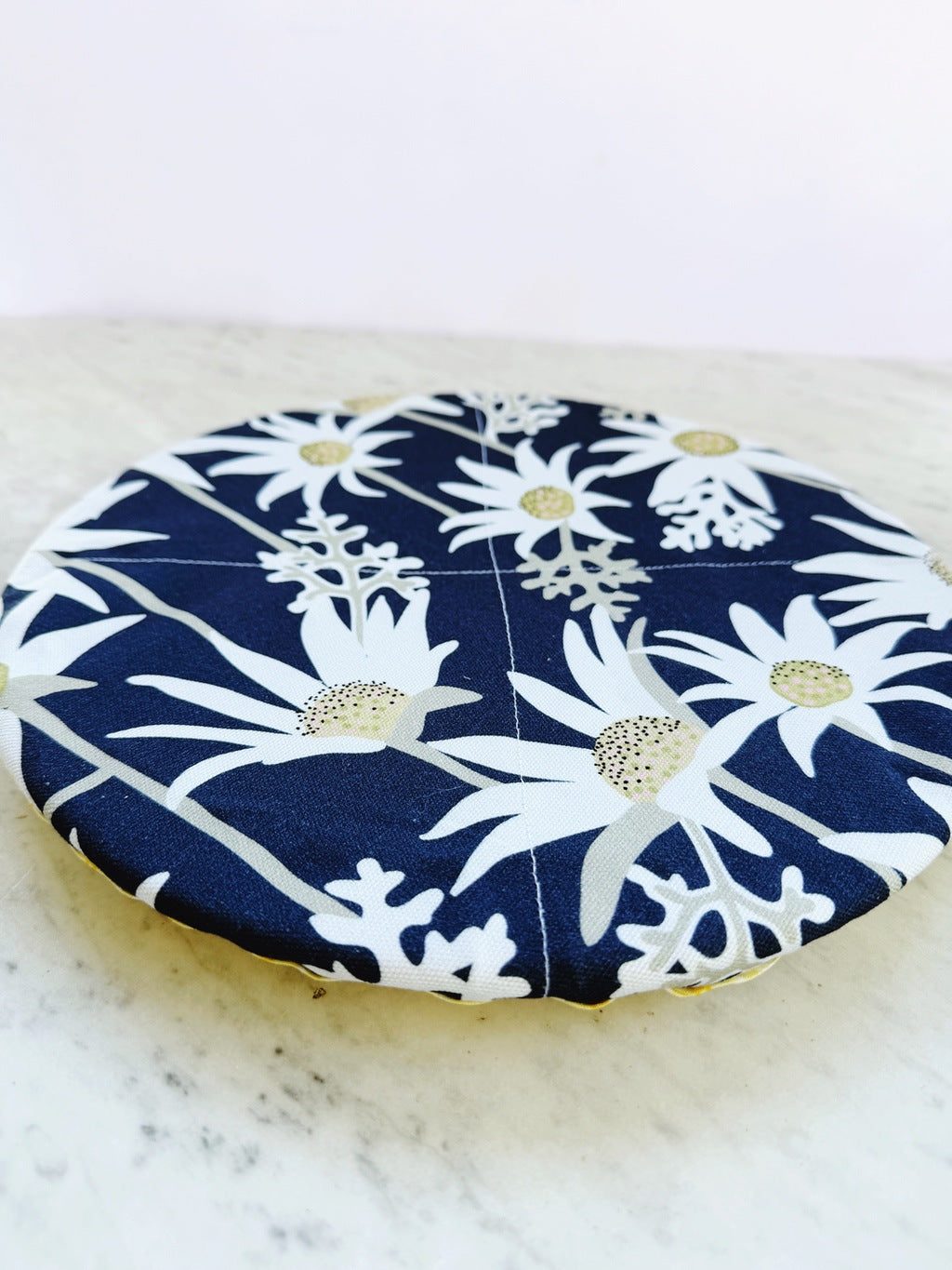 Flannel flowers, reusable fabric bowl covers. Set of two. Proofing cloths.