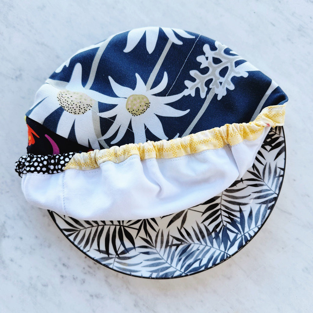 Flannel flowers, reusable fabric bowl covers. Set of two. Proofing cloths.