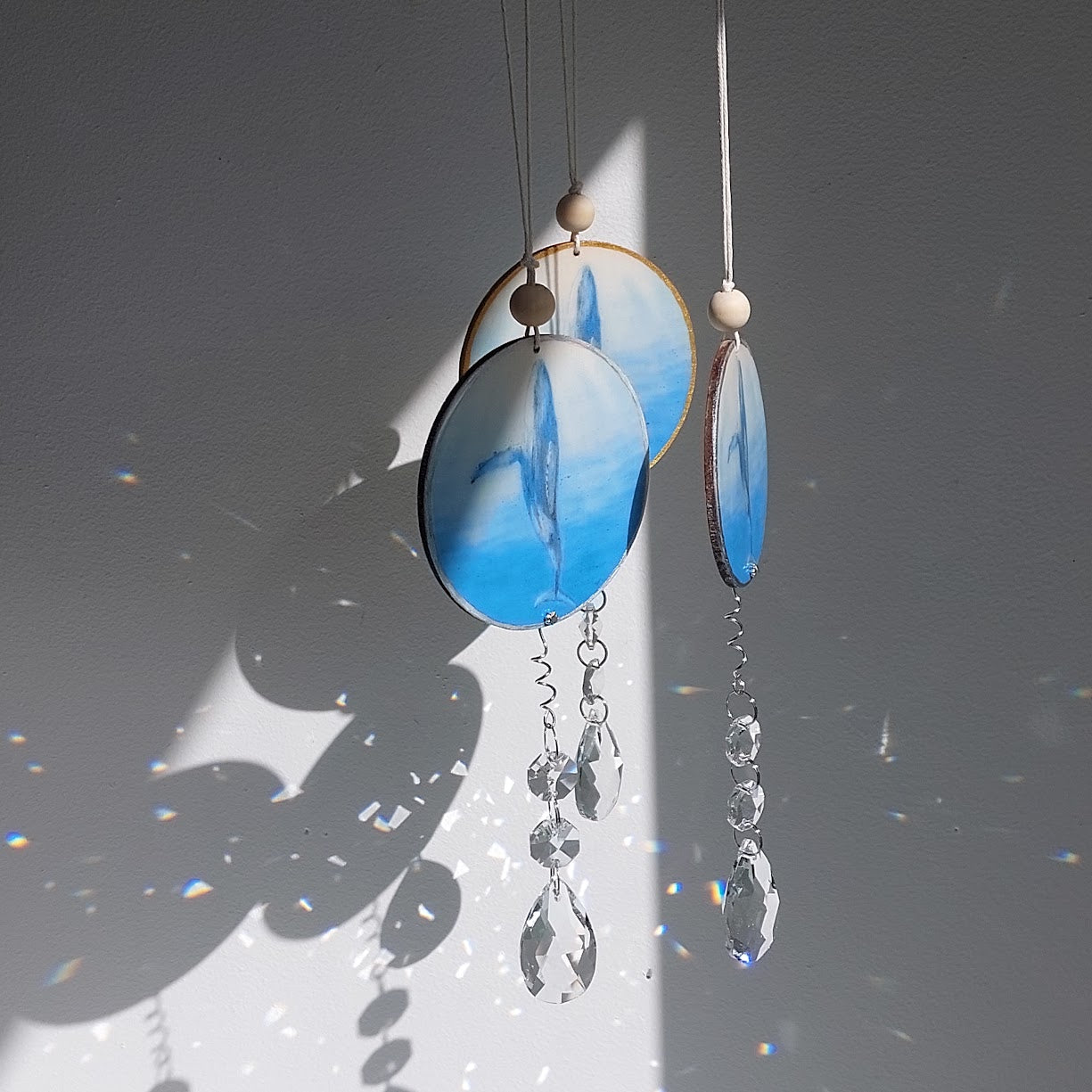 Humpback Whale Art, Crystal Suncatcher, Wall Window Hanging