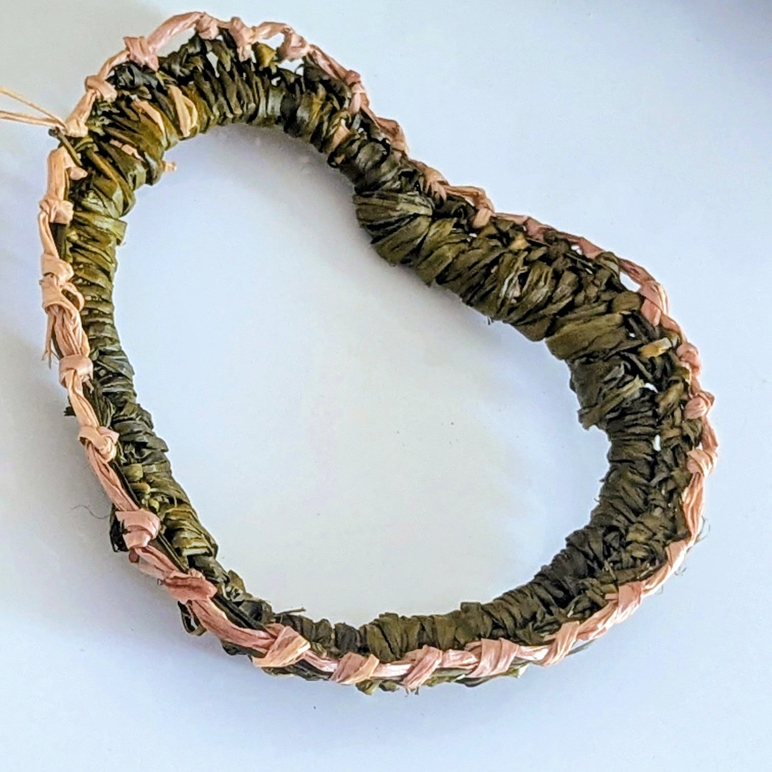 Green Open Heart Keepsake  -Woven Decorative Hanging Accent - Gift