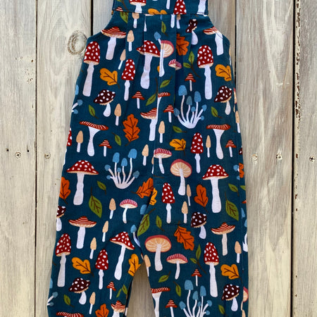 Corduroy Childs overalls large mushroom print in size 0