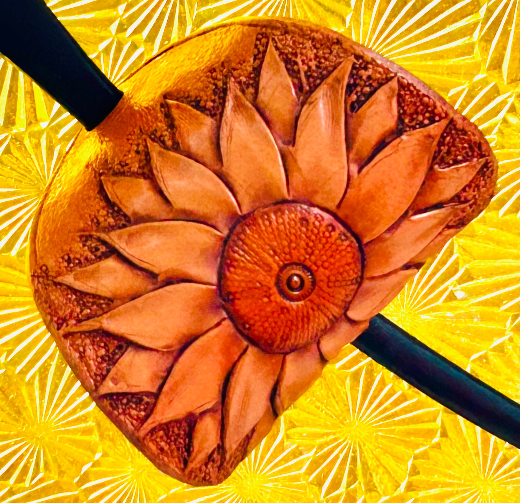 Leather Sunflower Hair Barrette