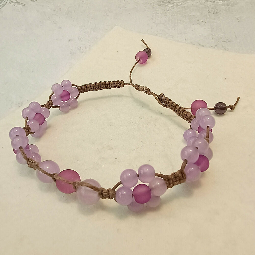 Assorted Micro-Macrame Beaded Blossom Bangles