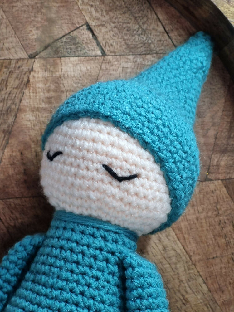 Handmade crochet sleepyhead doll plush toy