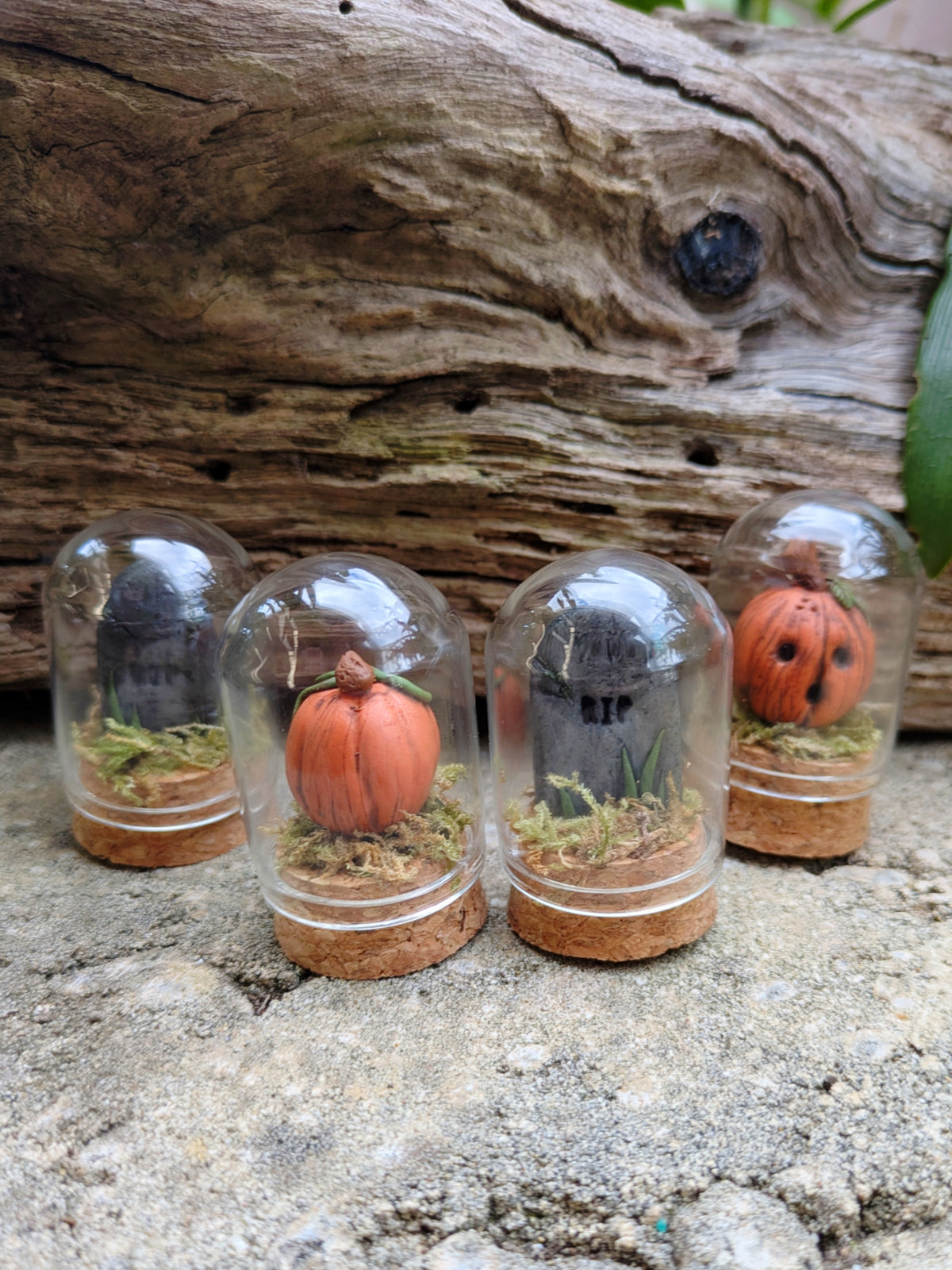 Mini Halloween Pumpkin & Tombstone Domes – Spooky Cute Miniatures