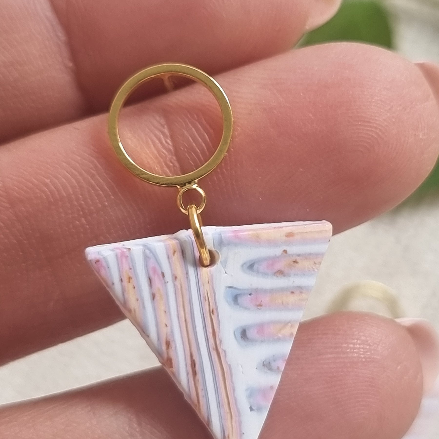 Pastel Mosaic Dangle - Triangle shaped miminimalist earrings