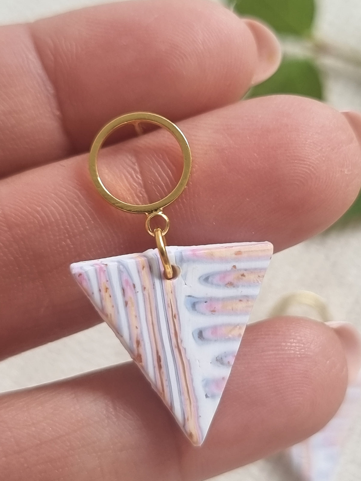Pastel Mosaic Dangle - Triangle shaped miminimalist earrings