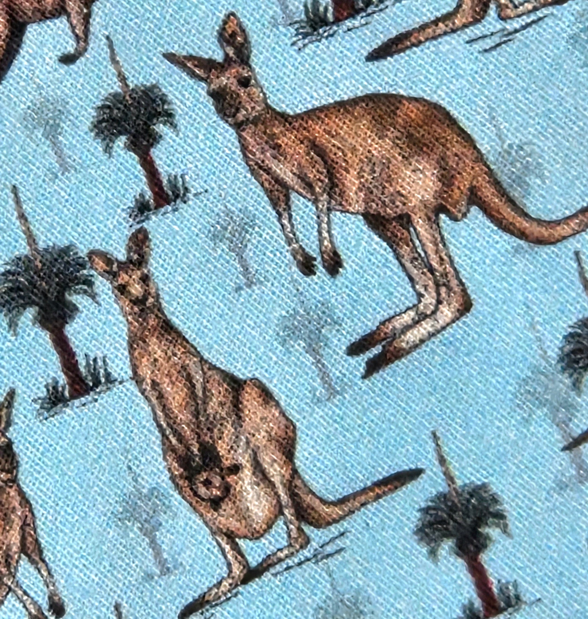 Sunglasses Pouch in Blue fabric with kangaroos