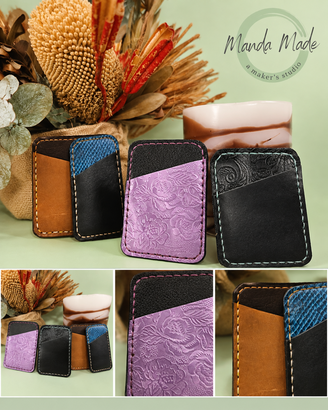 Two-toned leather Crd Holder