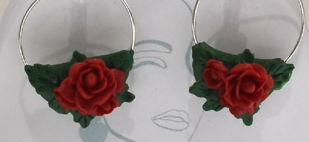 FLORAL HOOPS RED ROSES A