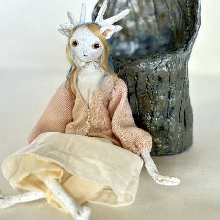 Art doll deer girl woodland creature collectable