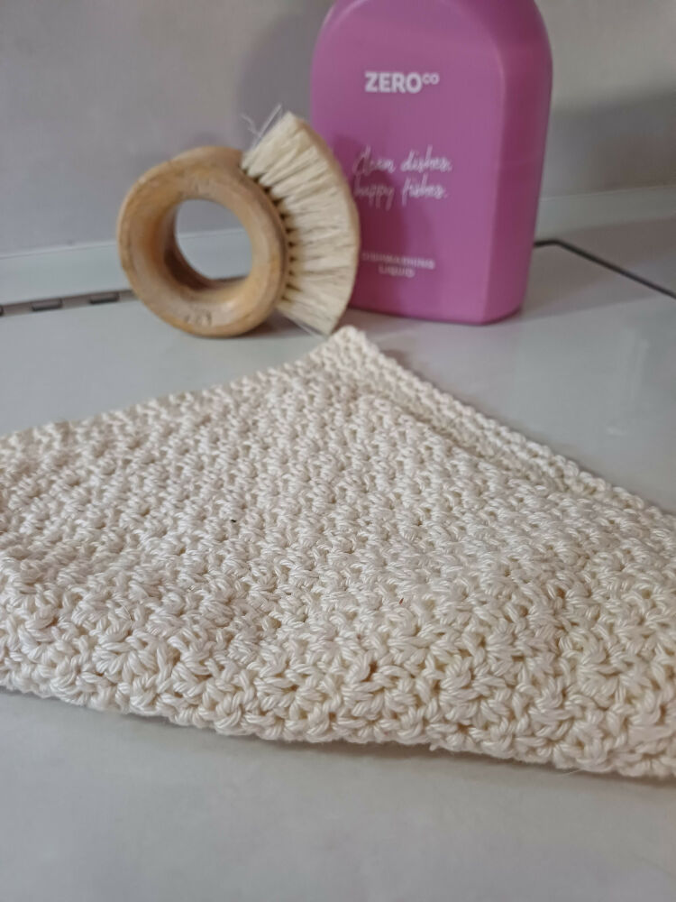 Crochet Lemon Peel Dischloth Washcloth 100% Cotton