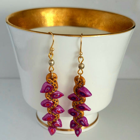 Pink and Gold Statement Earrings