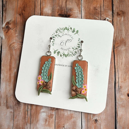 Native floral hand sculpted earrings