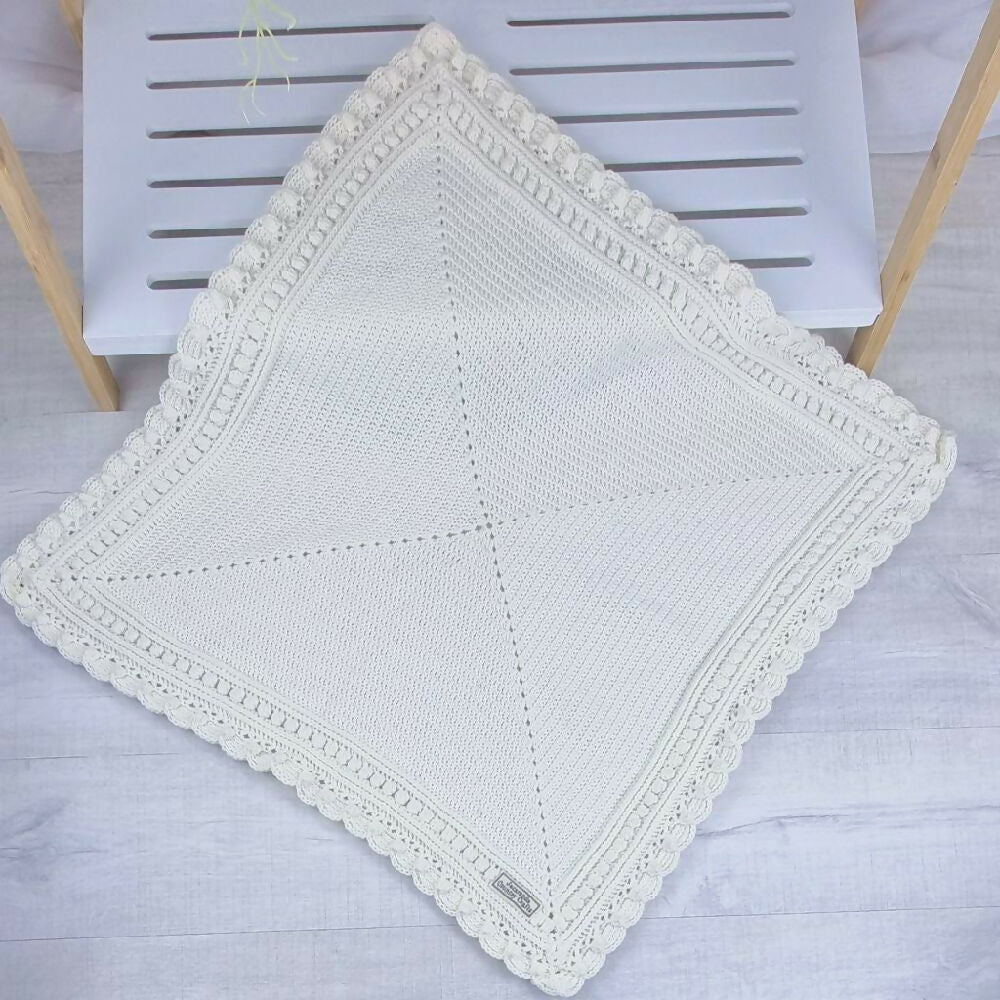 Magnolia Wool Baby Blanket Frost Wool 8