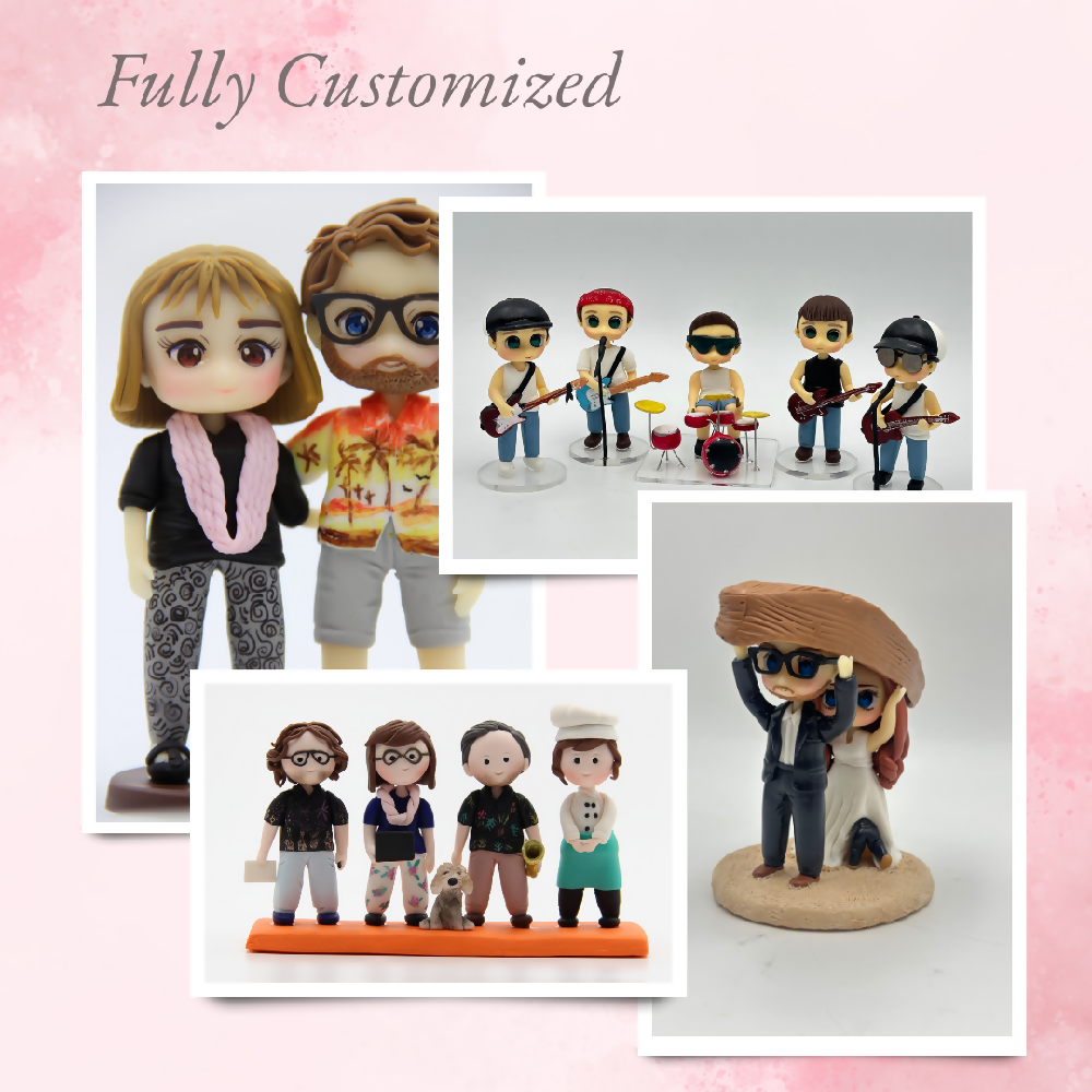 Family Clay Figurines - Customised to Your Photos