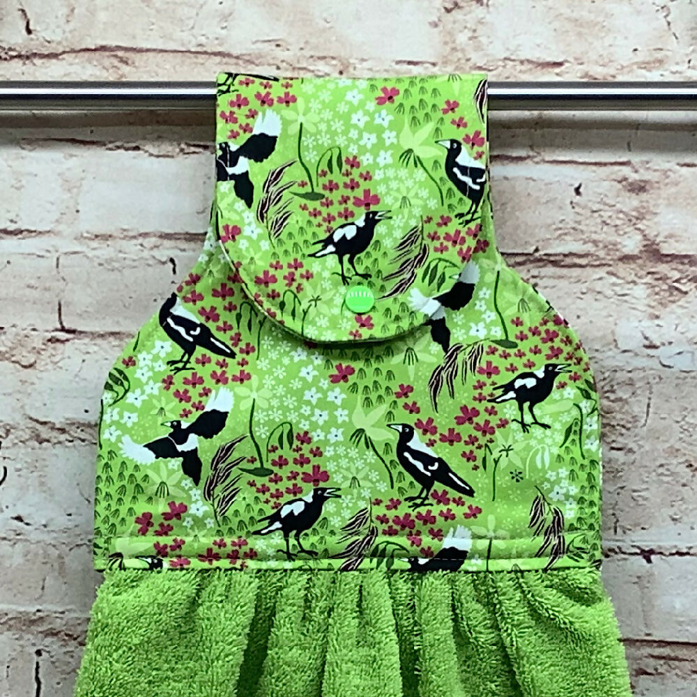 Australian Magpies hanging hand towel - 4 Designs