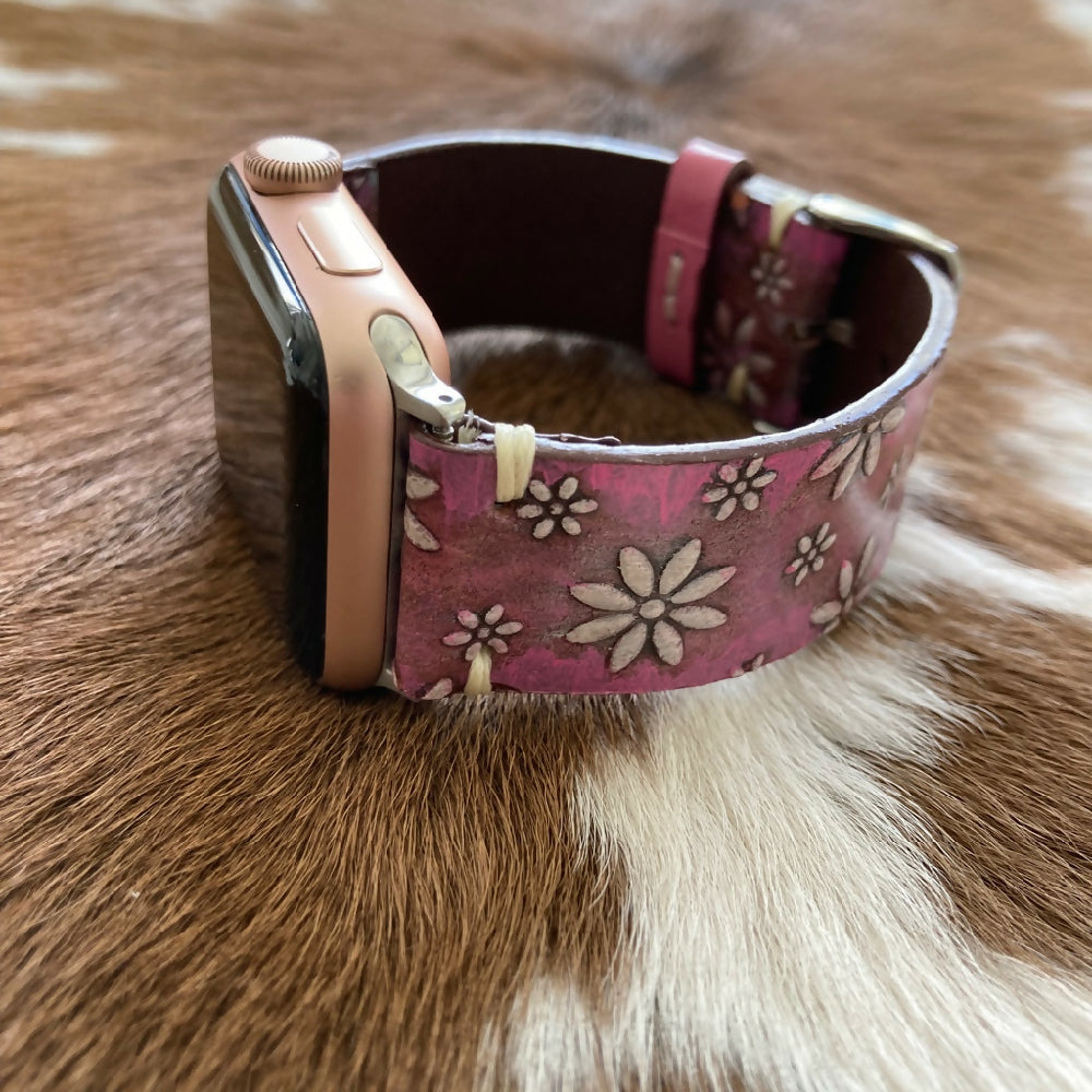 Apple Watch Band - pink and white flowers