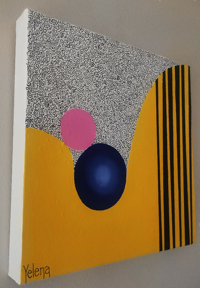 A Sense of Whimsy I - original abstract painting, ready to hang