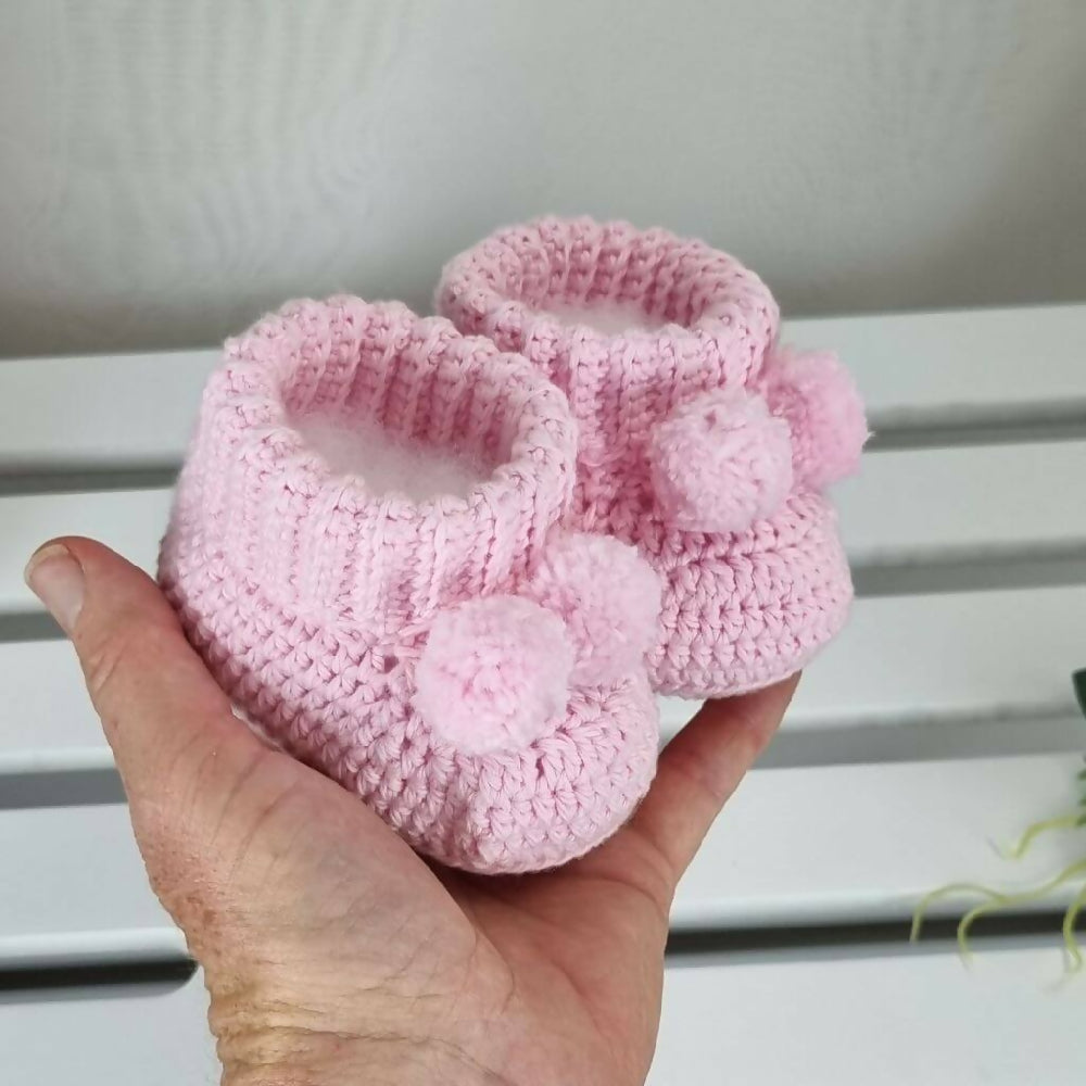 Pink Australian Cotton baby Booties Gift 3