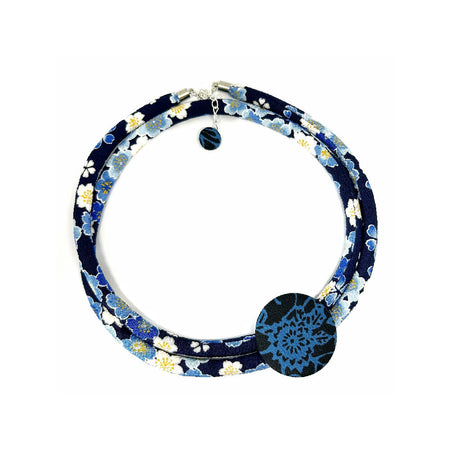 Kimono Cord Necklace Blue