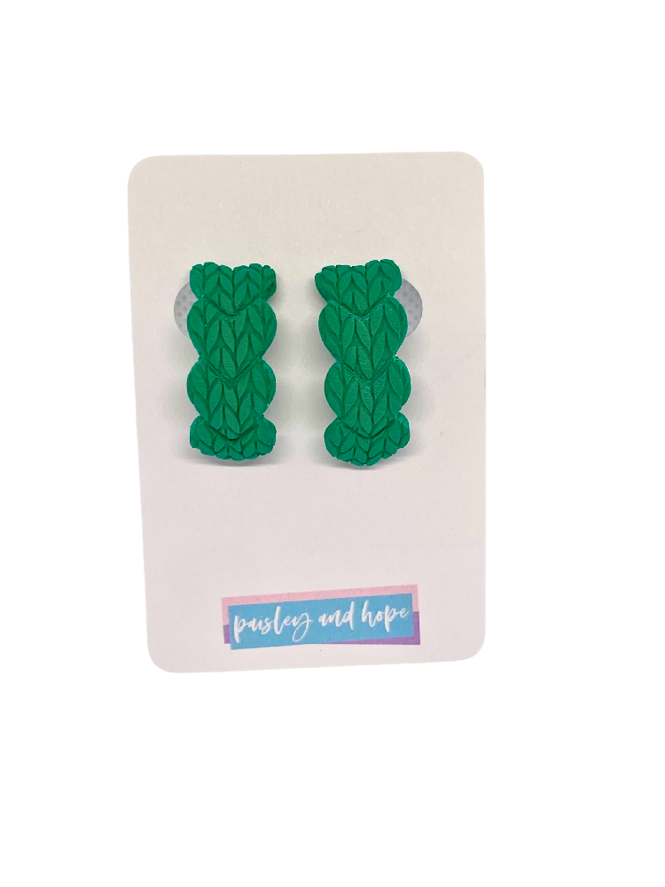 *New - Polymer Clay Huggie - Hearts - Choose Colour