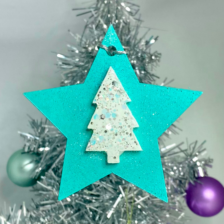 Glitter Star Christmas tree ornament