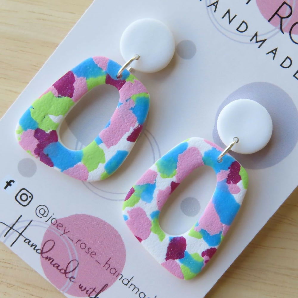 JULIET ~ Confetti Print ~ Polymer Clay Earrings