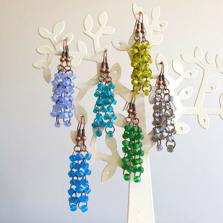 Colourful Frost seed bead dangling earrings