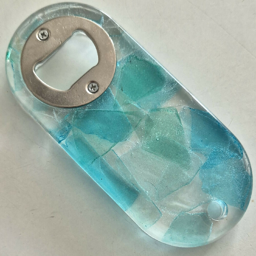 Sea glass and resin bottle opener 4