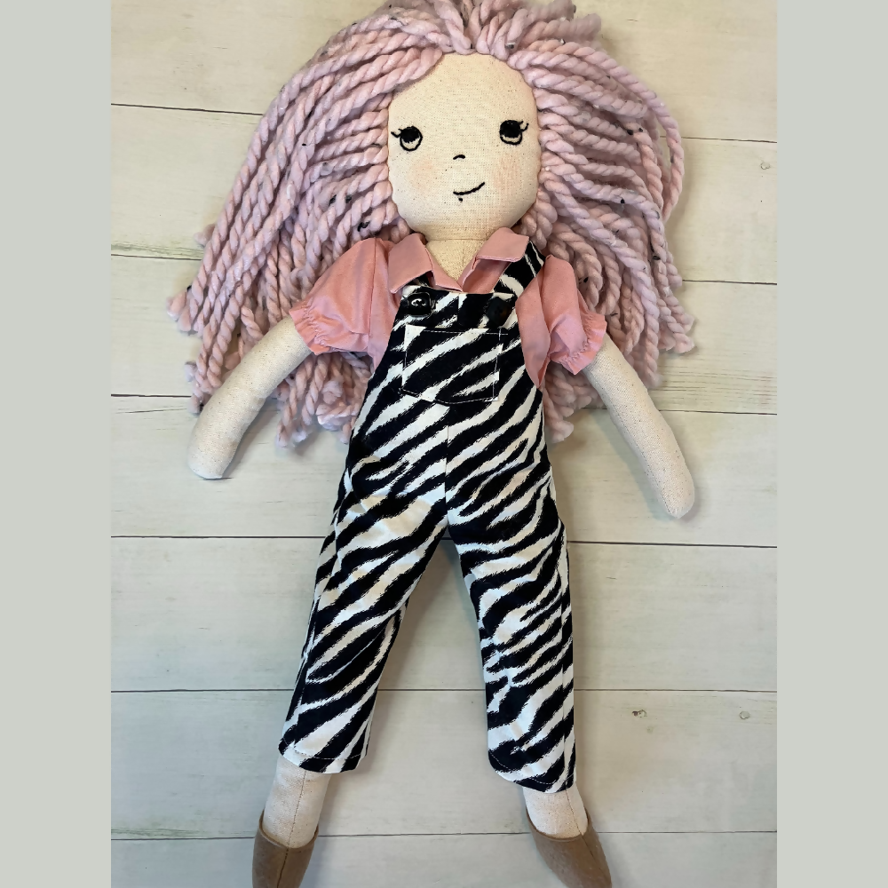 Rose| Soft doll| Handmade cloth doll with wild hair| 53cm