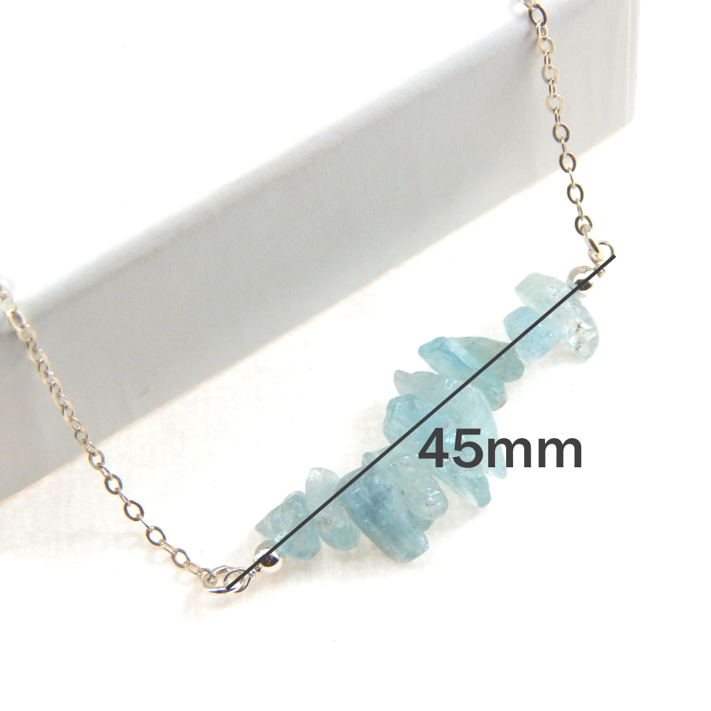 Aquamarine Necklace, Aquamarine Bar Necklace,March Birthstone Necklace