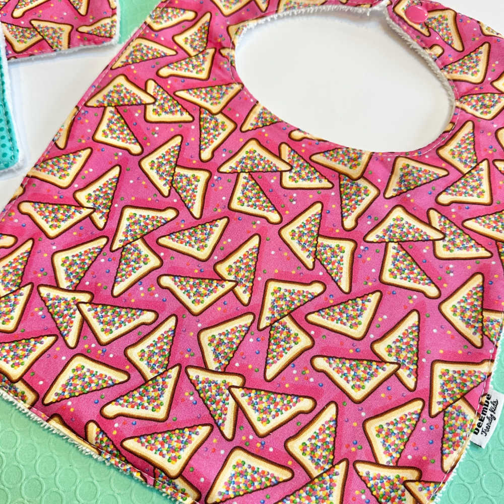 Large Size Fairy Bread Bib & Wash Cloth Set