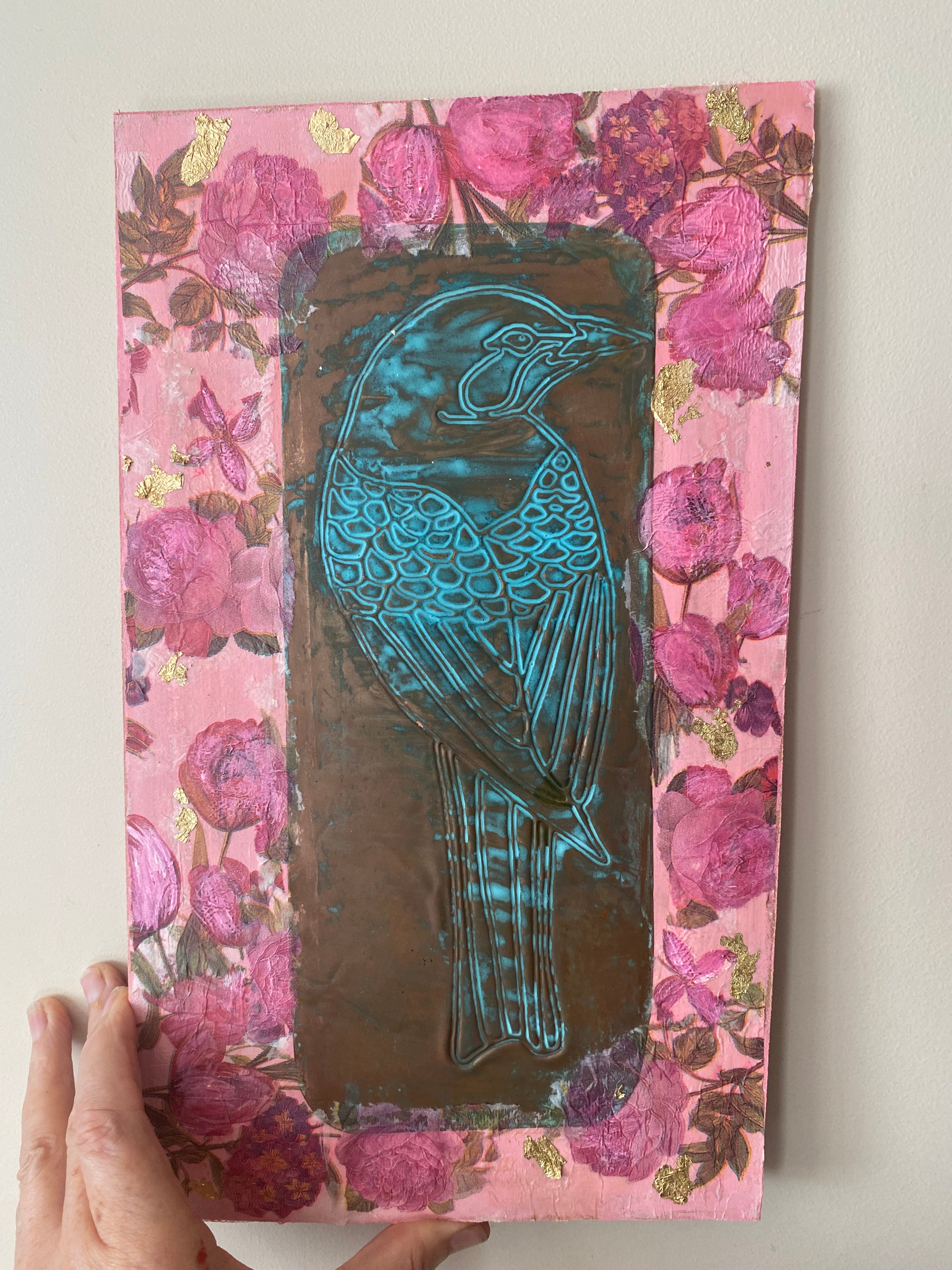 Rustic bird wall art. Secret garden copper art ❤️