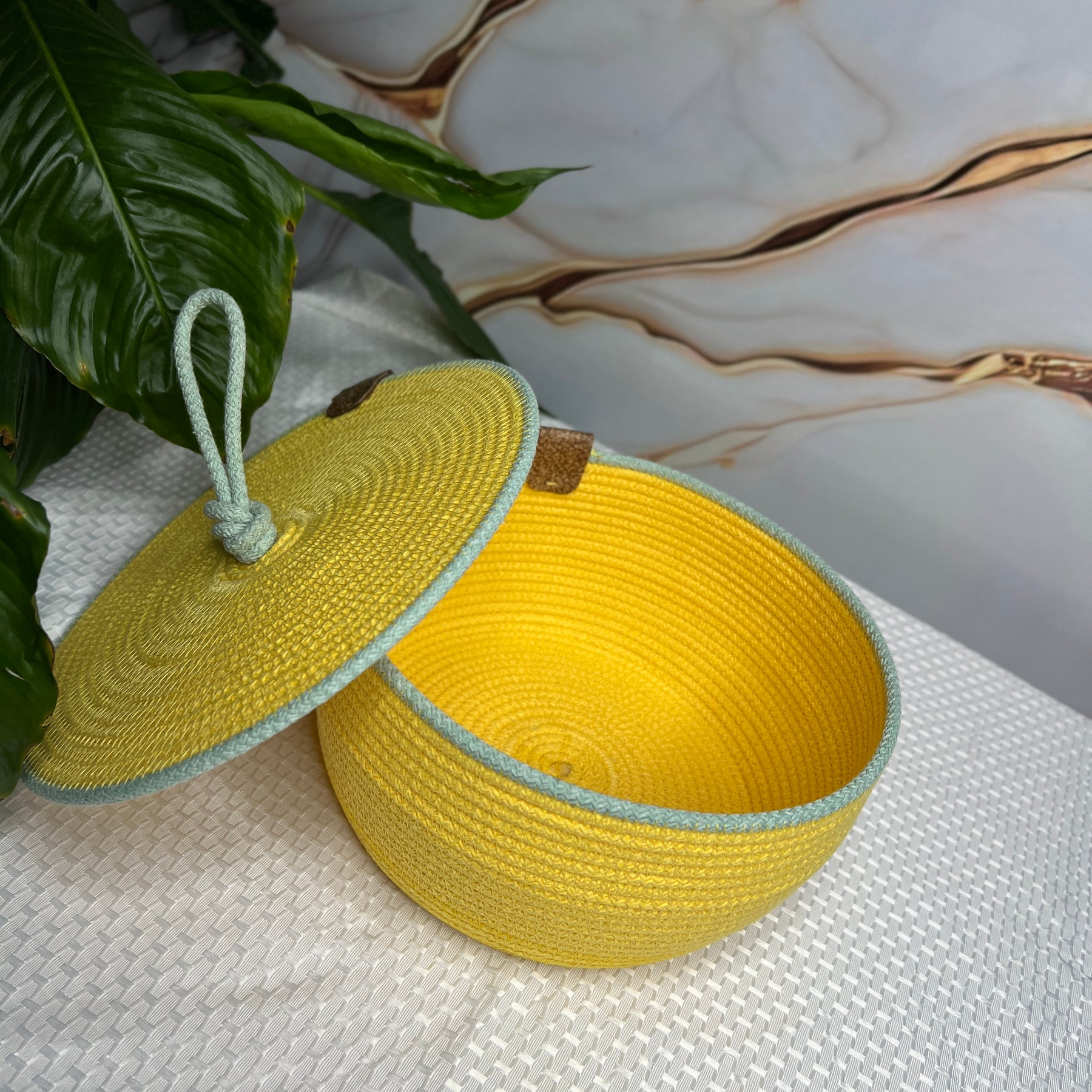 Sunny Rope Basket with Lid