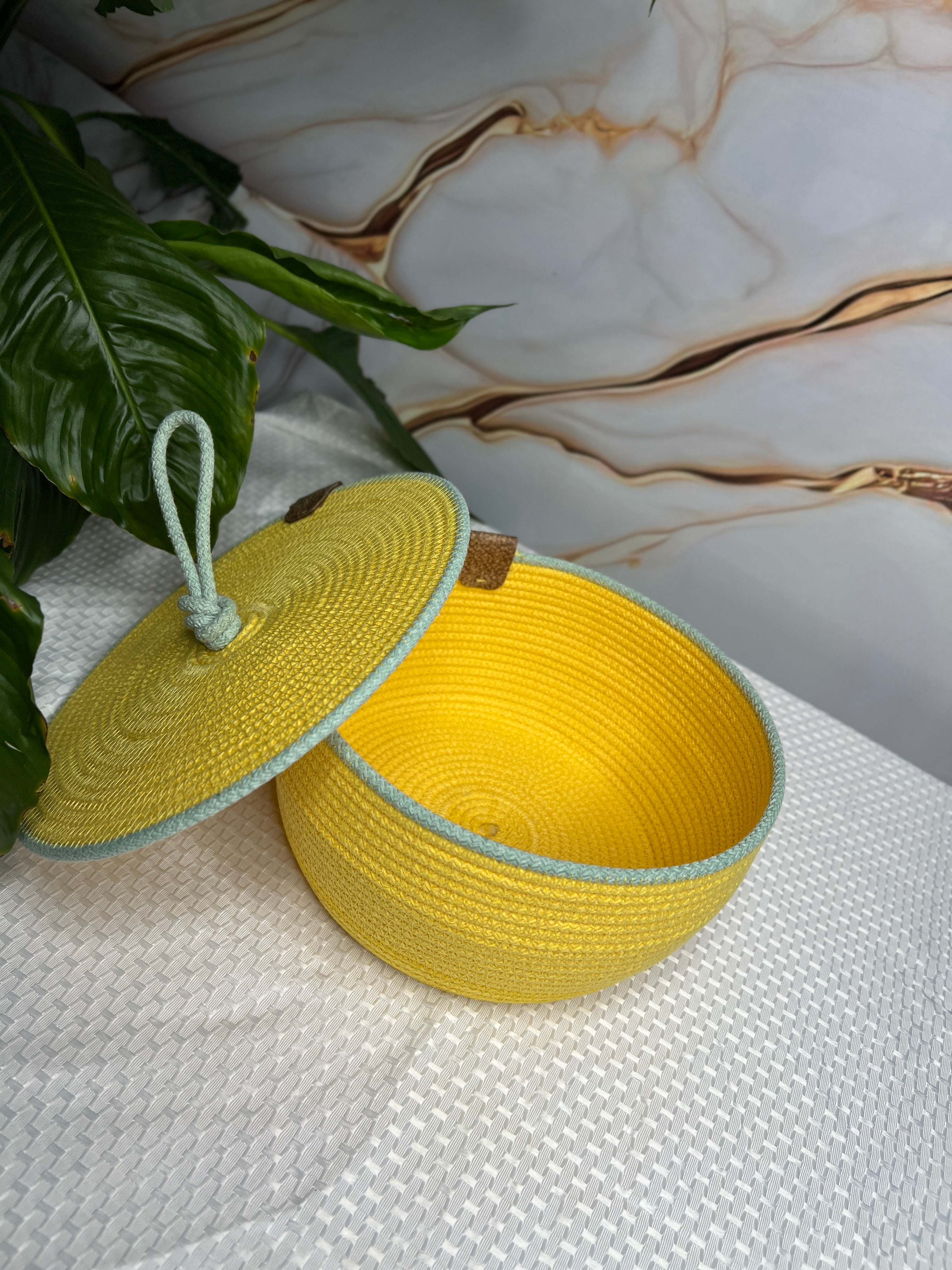 Sunny Rope Basket with Lid