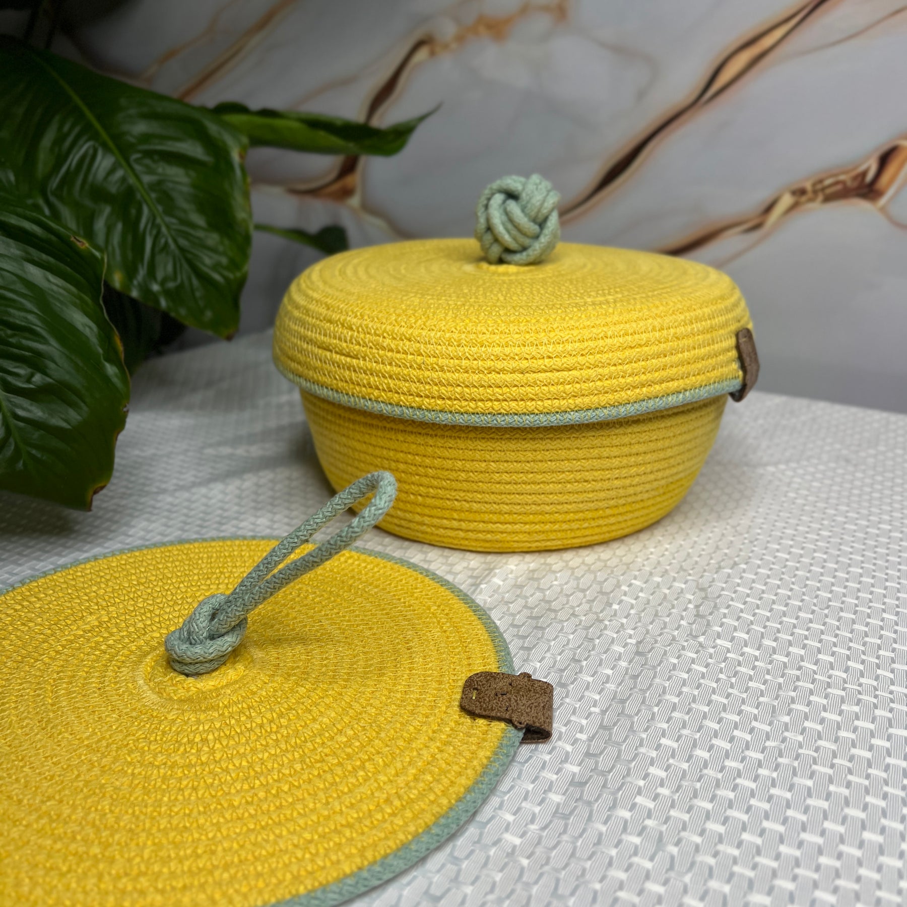 Sunny Rope Basket with Lid