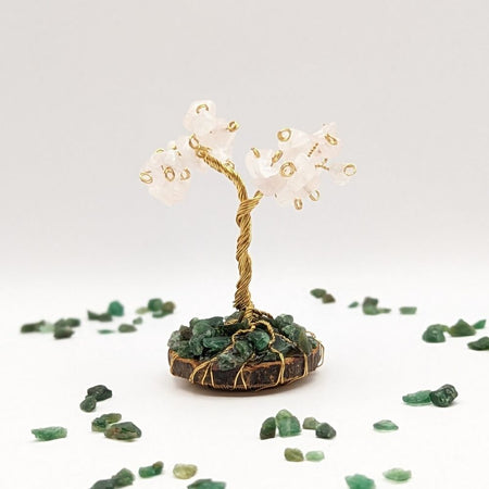 Gemstone tree ~ Personal growth ~ Rose quartz & Green aventurine gemstones