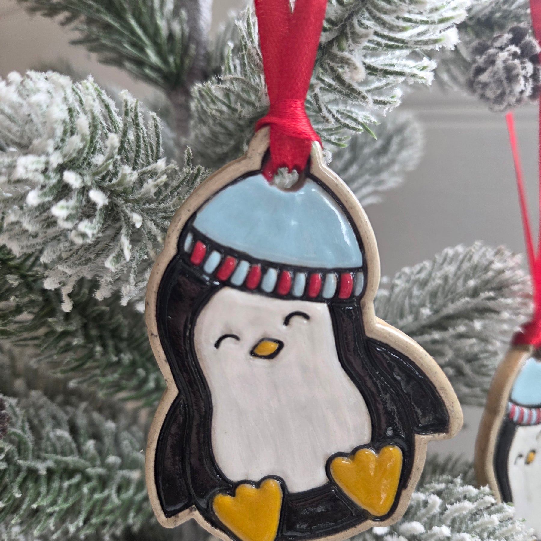 Ceramic Penguin Christmas Decoration