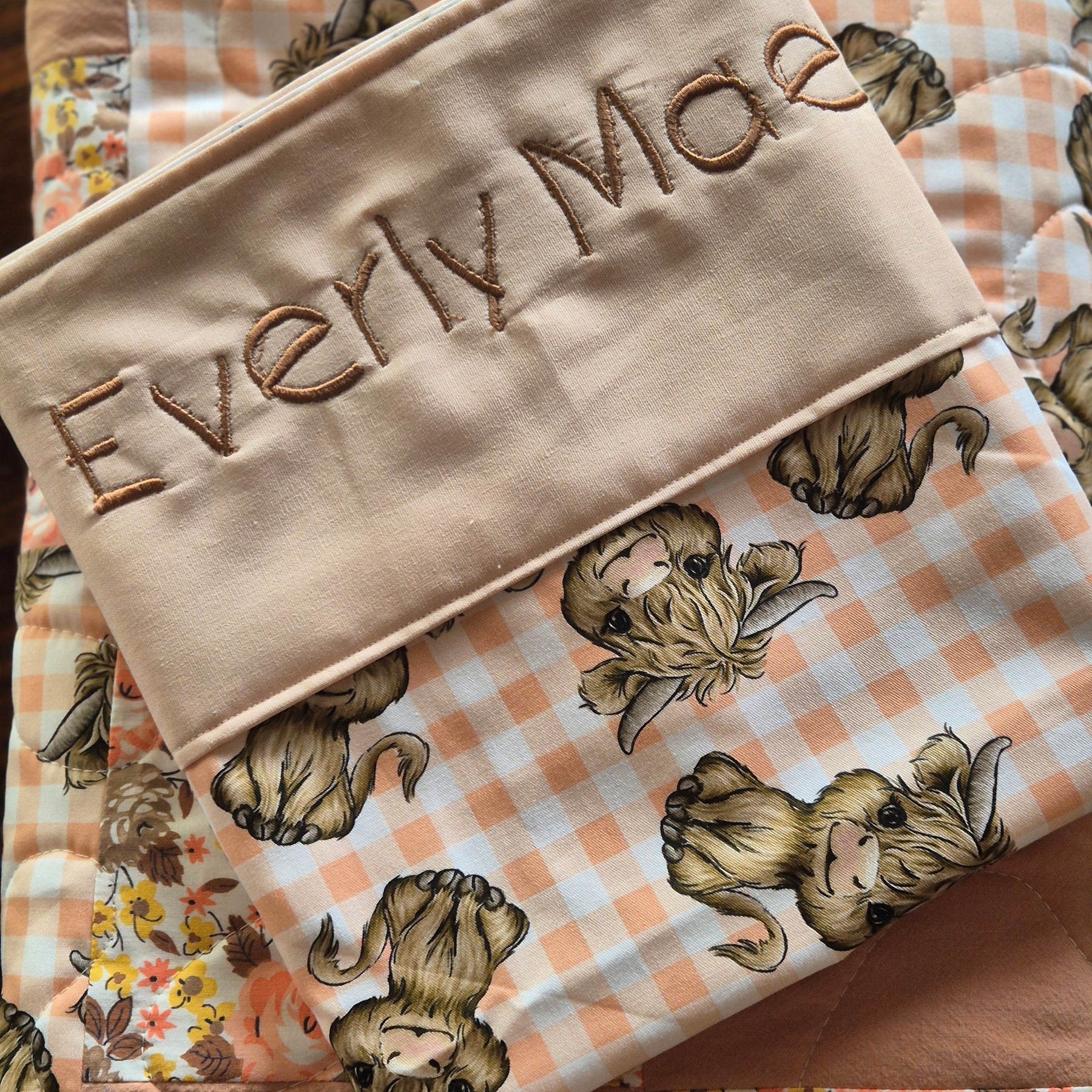 Custom made Pillowcase and cot quilt set