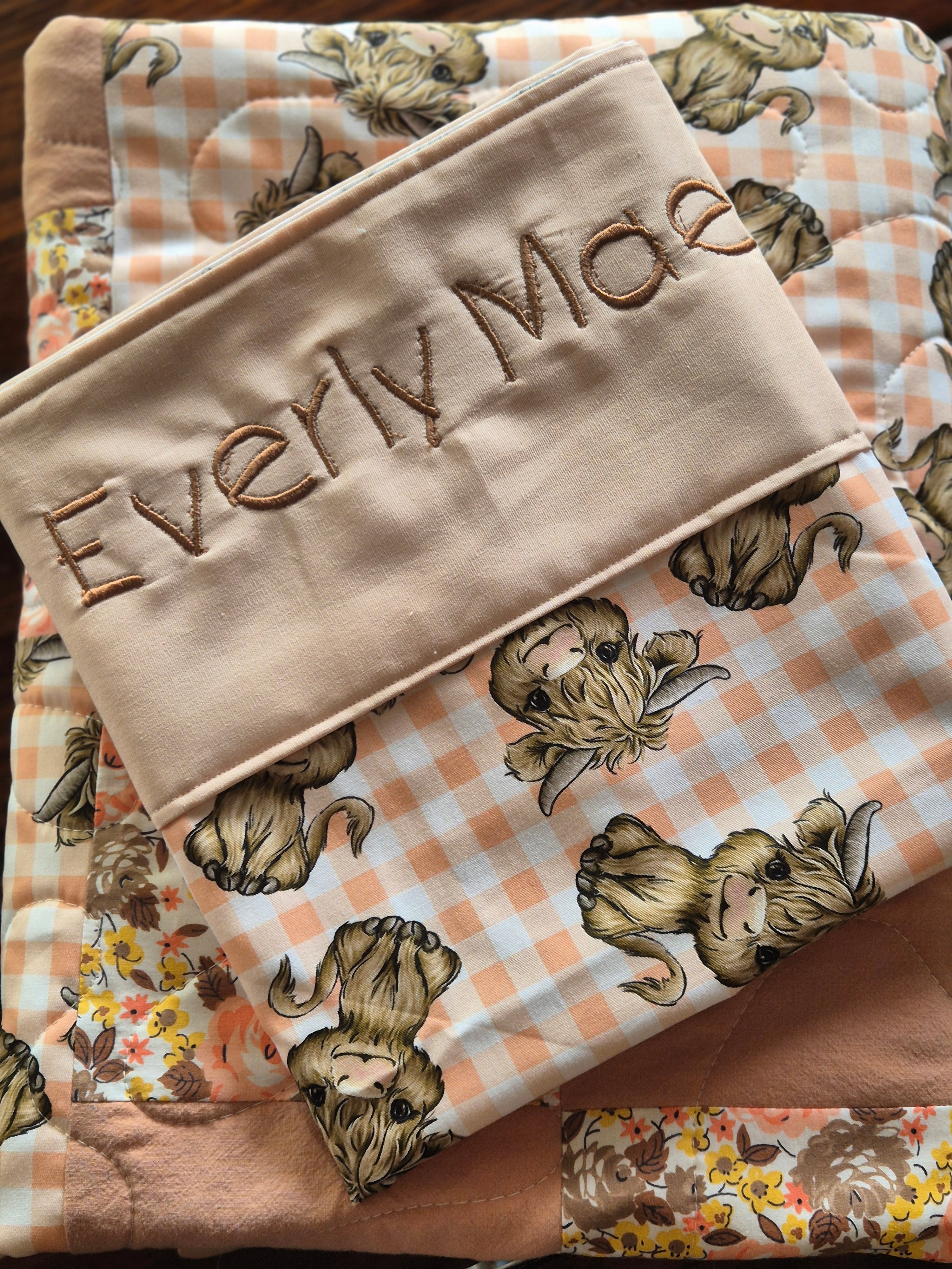 Custom made Pillowcase and cot quilt set