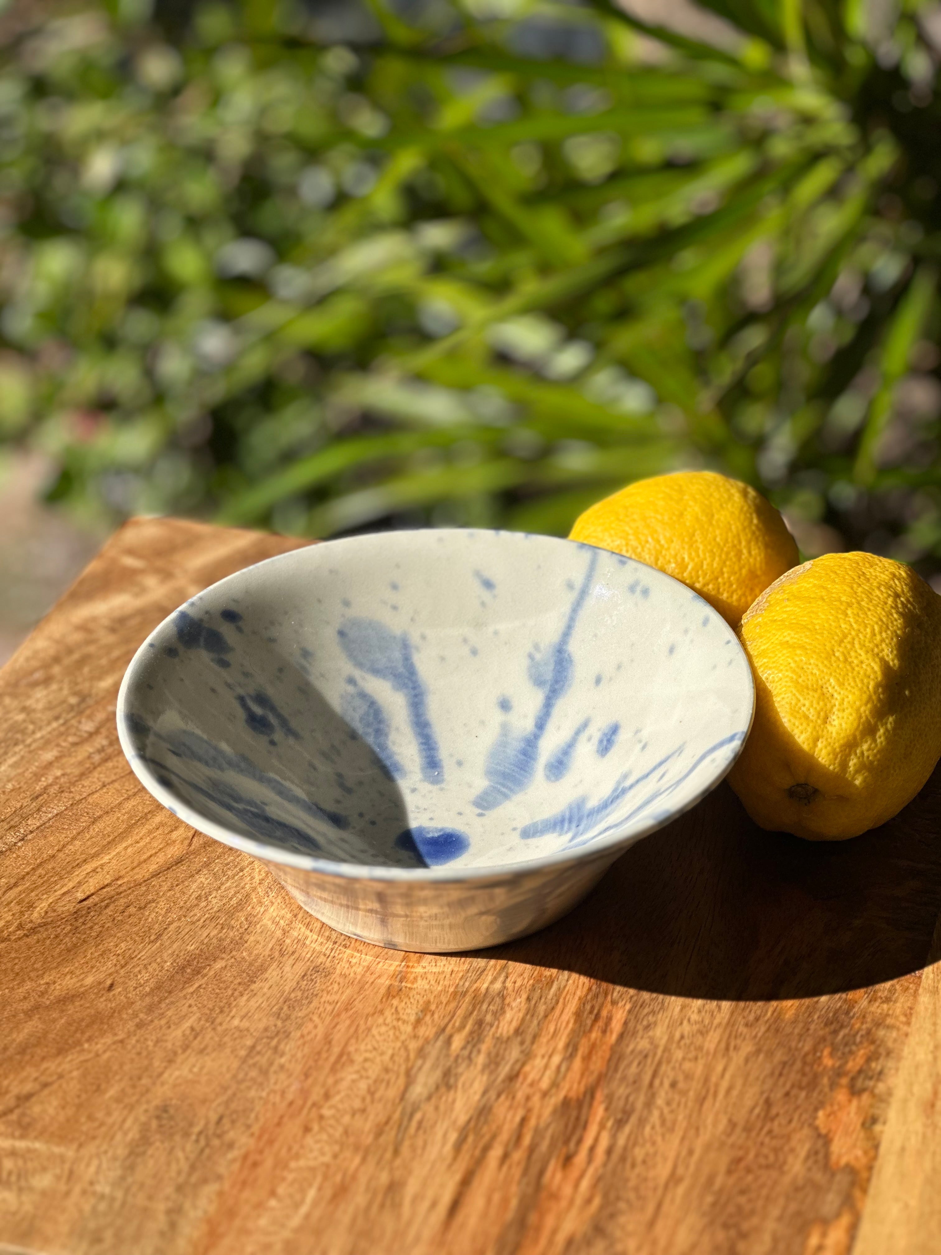 Everyday Serving Bowl | Handmade Ceramic Tableware | Blue Splash