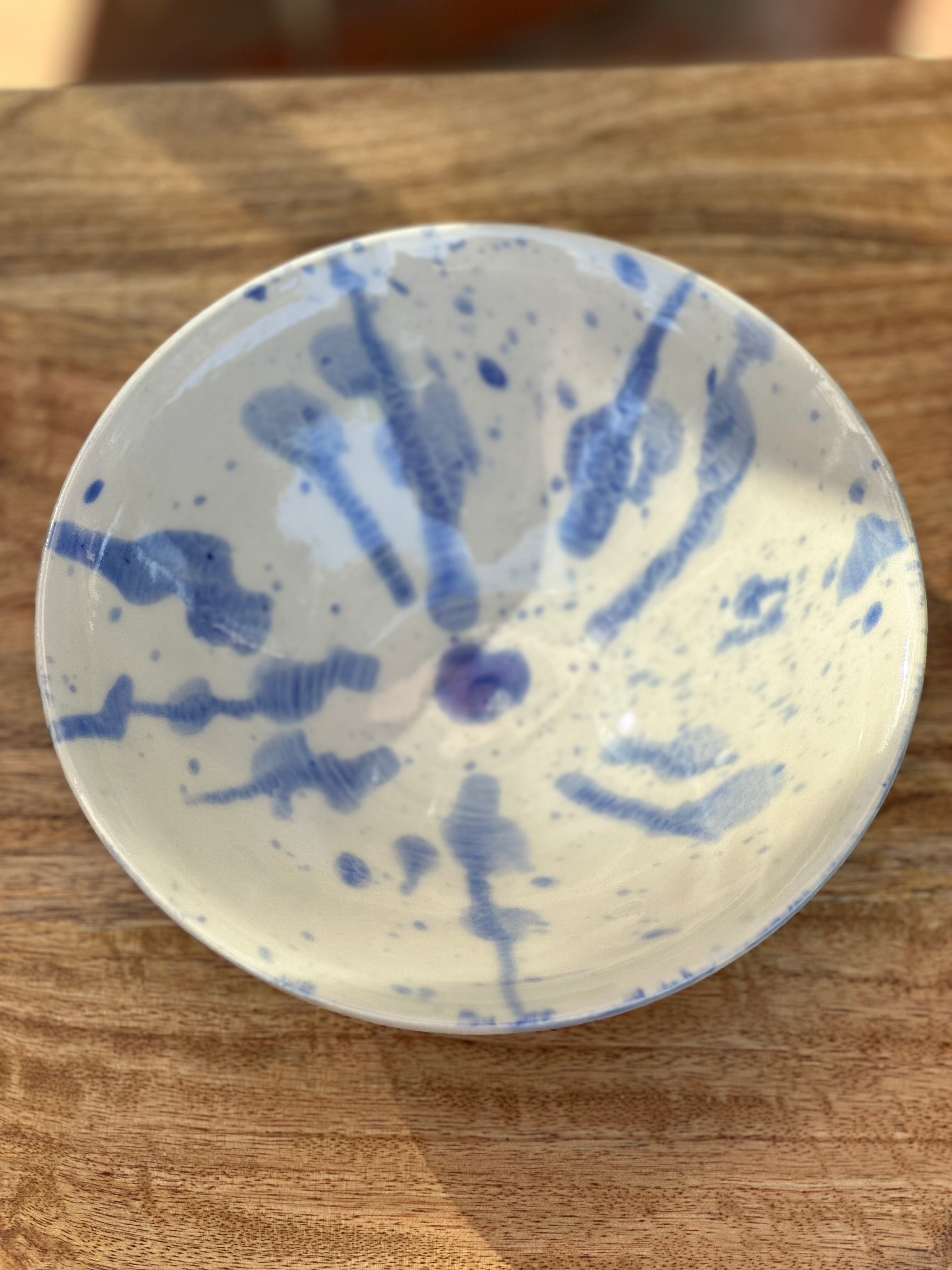 Everyday Serving Bowl | Handmade Ceramic Tableware | Blue Splash