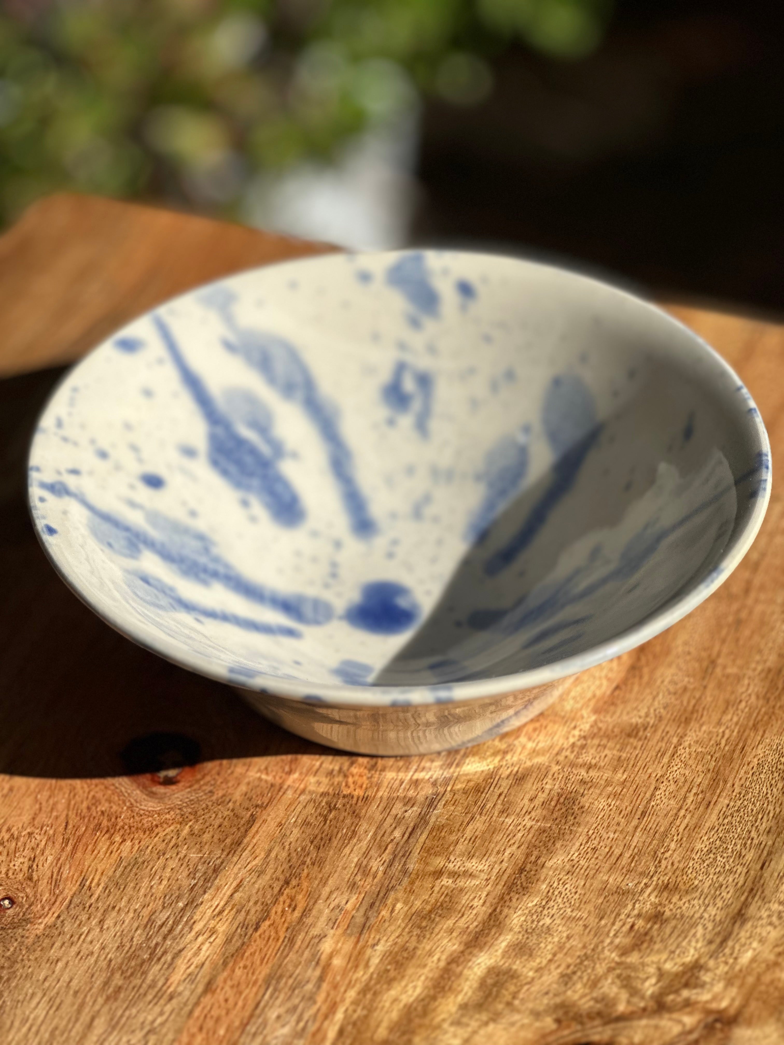 Everyday Serving Bowl | Handmade Ceramic Tableware | Blue Splash
