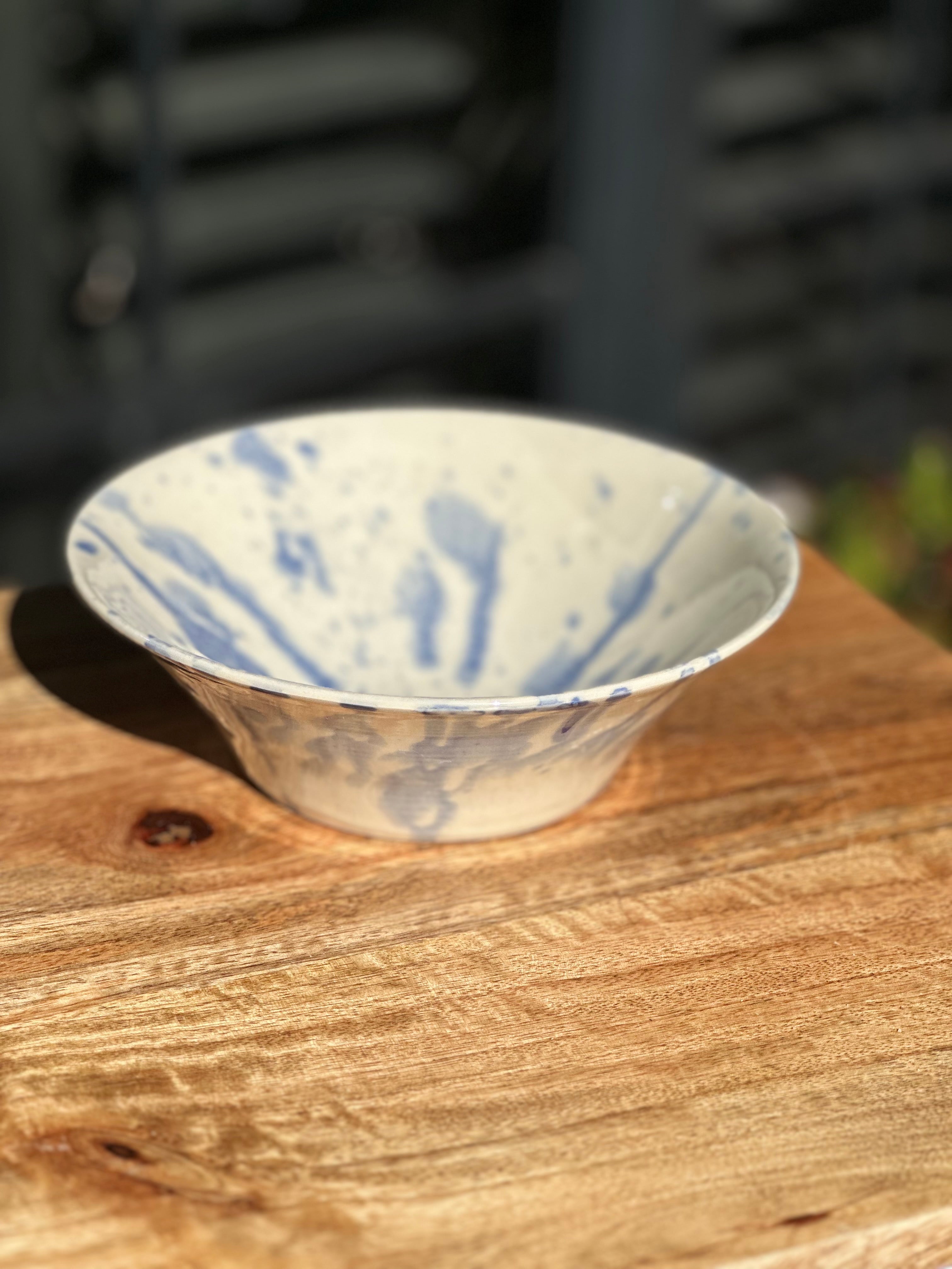 Everyday Serving Bowl | Handmade Ceramic Tableware | Blue Splash