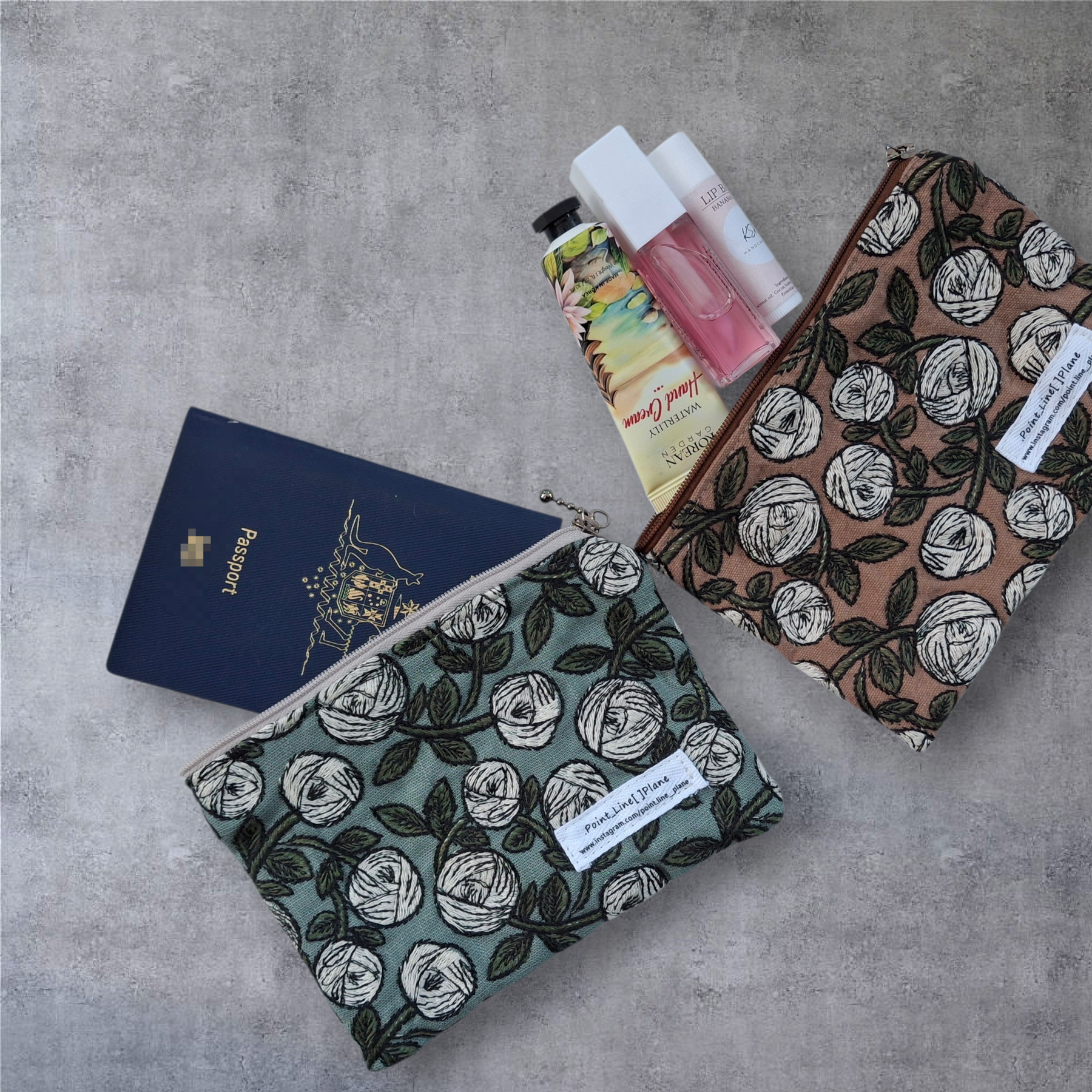 Passport-Sized Embroidered Pouch