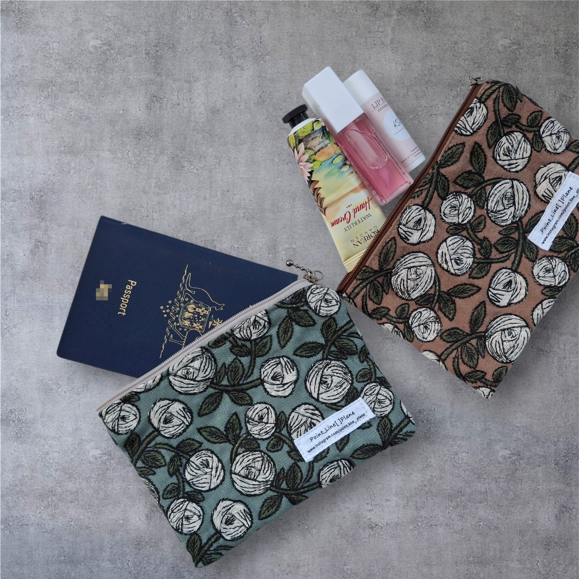 Passport-Sized Embroidered Pouch