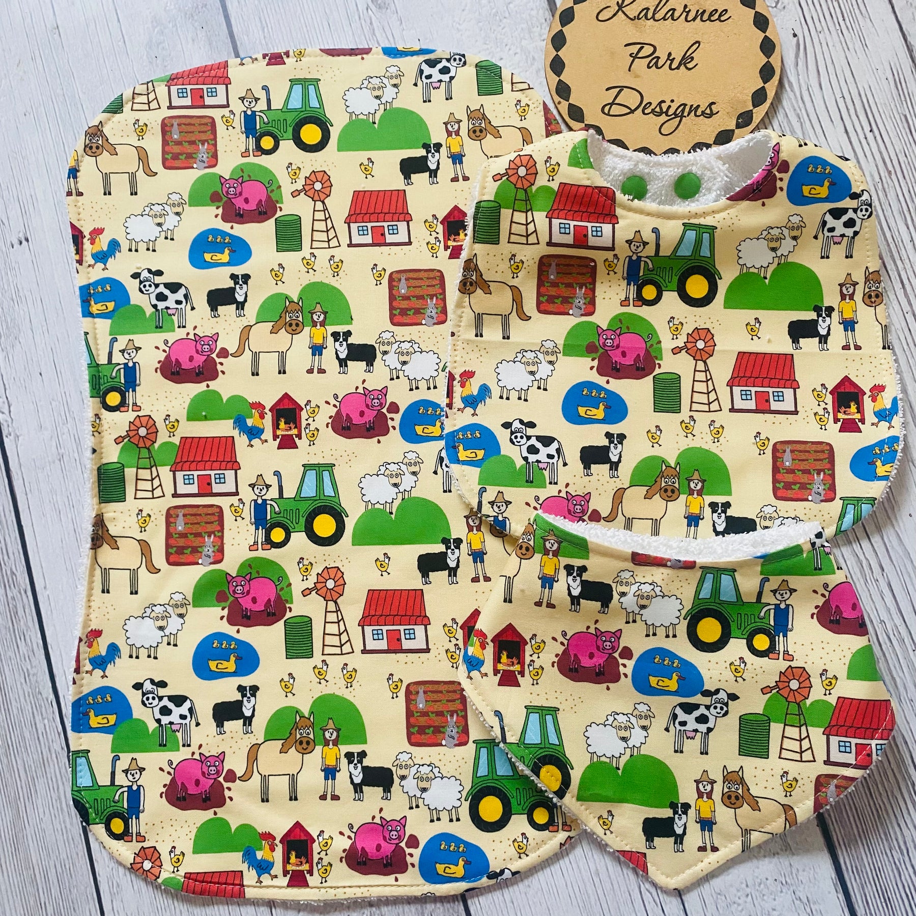 Bib and Burp Cloth Sets Country Collection