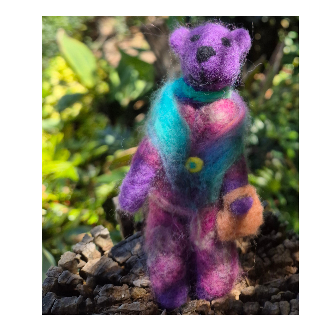 Needle Felted Lady Teddy/Adornment/Display