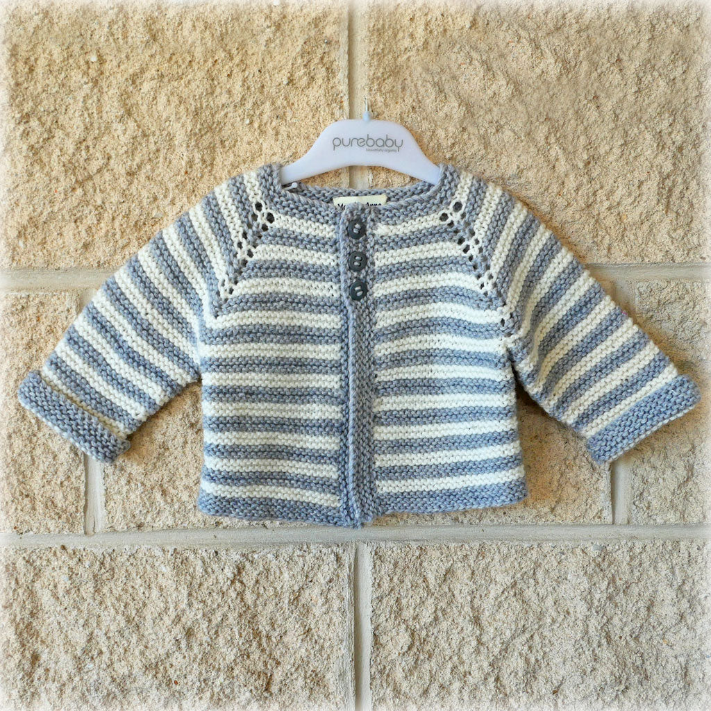 Cardigan/jacket: hand knitted, wool, free shipping